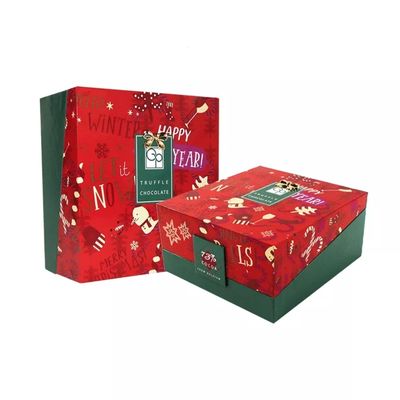 Natal decorativo imprimindo feito sob encomenda Eve Box das caixas de presente do cartão do Natal