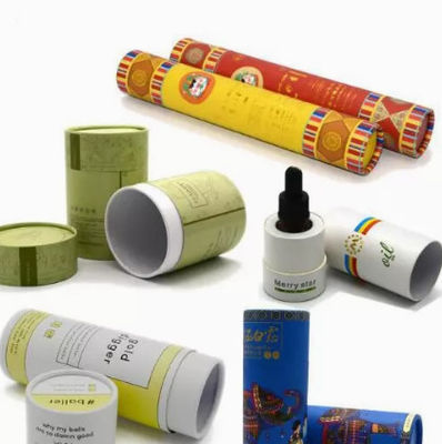 A caixa de empacotamento do tubo de papel redondo do ofício personalizou o recipiente de empacotamento cosmético