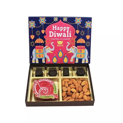 A embalagem decorativa impressa do presente de casamento encaixota a caixa de embalagem seca do fruto de Diwali vazia