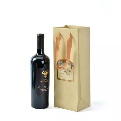 Saco marcado do presente da garrafa do álcool do vinho do uísque do licor das caixas de embalagem do cartão com punhos