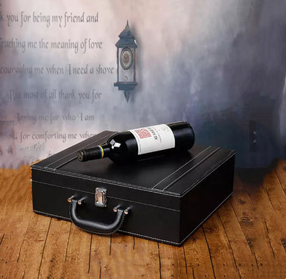 Gravação feito a mão da caixa de presente da garrafa de vinho de BRANDY Wine Packaging Boxes do UÍSQUE