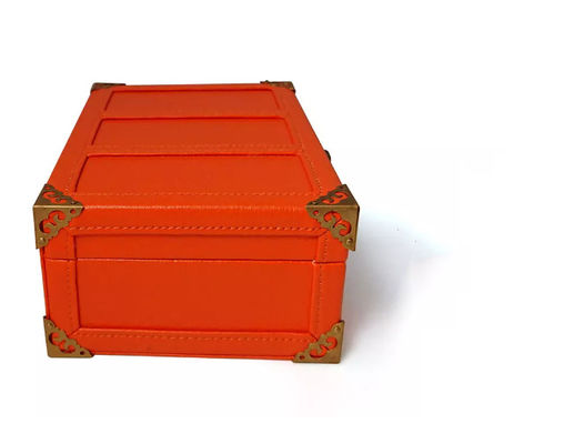 Caixa de couro do plutônio do MDF que reune a caixa de presente da mala de viagem do perfume feito a mão