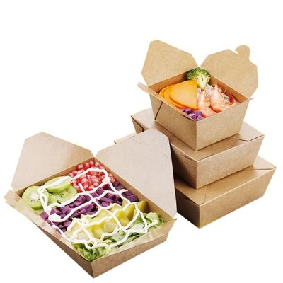 Caixa biodegradável descartável do empacotamento de fast food da caixa 800ml do empacotamento de alimento do ODM