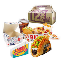 Caixas para viagem personalizadas taco do alimento do cartão do papel de embalagem da caixa do empacotamento de alimento