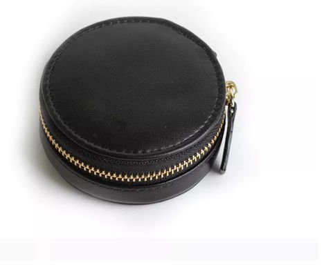 QC de couro minimalista Mini Jewelry Box With Zipper Deboss da caixa do plutônio