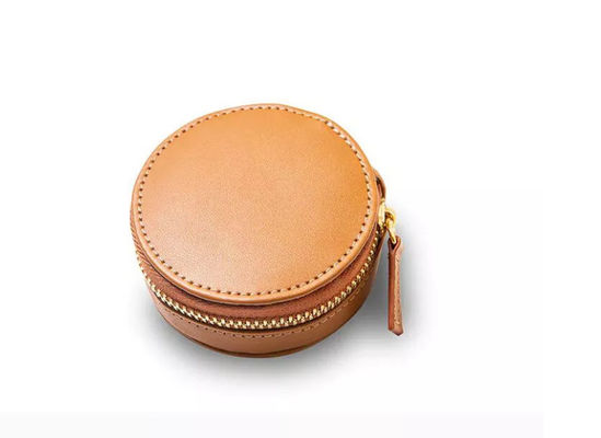 QC de couro minimalista Mini Jewelry Box With Zipper Deboss da caixa do plutônio