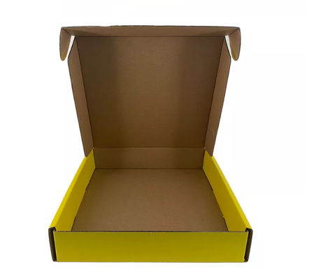 As caixas de empacotamento Compostable de dobramento corrugaram a caixa de papel amarela que grava