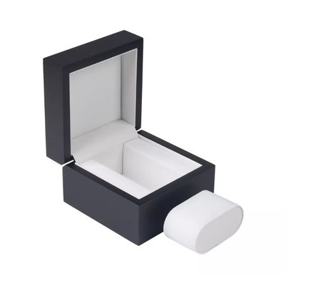 Quadrado preto personalizado do couro de Matte Single Watch Boxes Pu de madeira