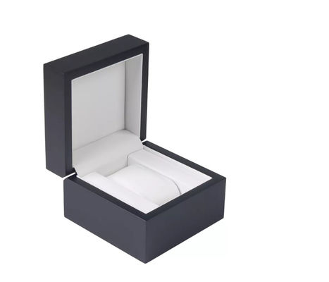 Quadrado preto personalizado do couro de Matte Single Watch Boxes Pu de madeira