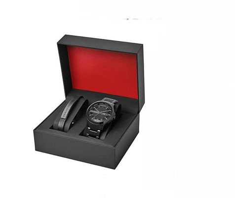 Presente preto da caixa de relógio do cartão que empacota a espessura ISO9001 de 2mm: 2008