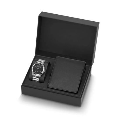 Presente preto da caixa de relógio do cartão que empacota a espessura ISO9001 de 2mm: 2008