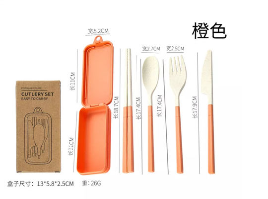 Curso de empacotamento da caixa do grupo de jantar de 3 partes com utensílios de mesa de dobramento de Spork dos hashis
