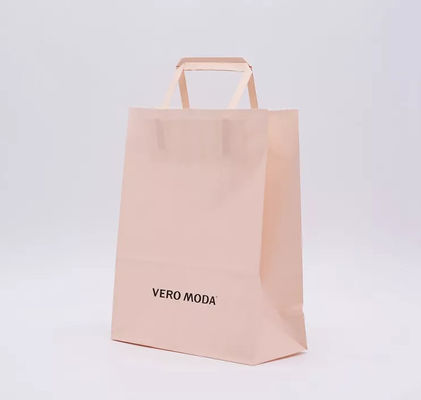 Saco biodegradável ISO9001 do punho do remendo do saco de papel de Kraft do rosa do ODM