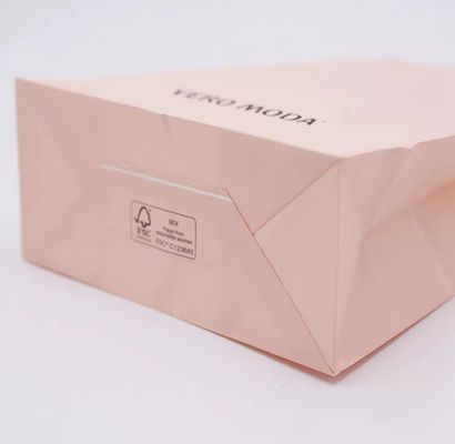 Saco biodegradável ISO9001 do punho do remendo do saco de papel de Kraft do rosa do ODM