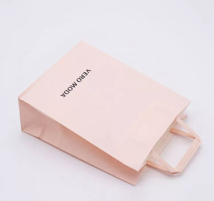 Saco biodegradável ISO9001 do punho do remendo do saco de papel de Kraft do rosa do ODM