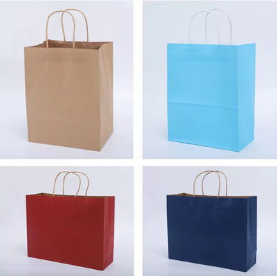 Saco de empacotamento de compra do presente de LOGO Printing Kraft Takeaway Bags biodegradável