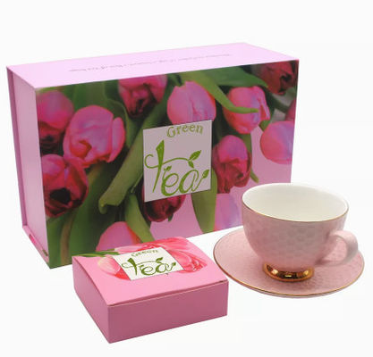 Caixa de presente feito a mão feita sob encomenda do grupo de chá de Logo Printed Cardboard Tea Boxes