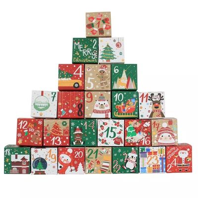 Caixas de presente de doces de férias de papelão de luxo 10*10*10 cm multicoloridas