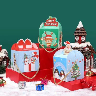 Caixas de presente de doces de férias de papelão de luxo 10*10*10 cm multicoloridas