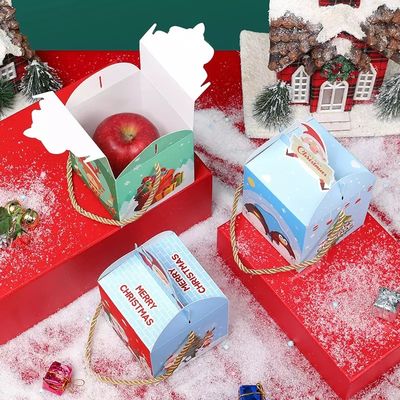 Caixas de presente de doces de férias de papelão de luxo 10*10*10 cm multicoloridas