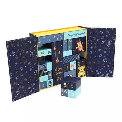 ODM retangular Advent Calendar Boxes do OEM das caixas de presente do cartão do Natal
