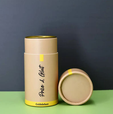 Caixa de empacotamento cilíndrica personalizada do cartão com tampas do metal para dentro