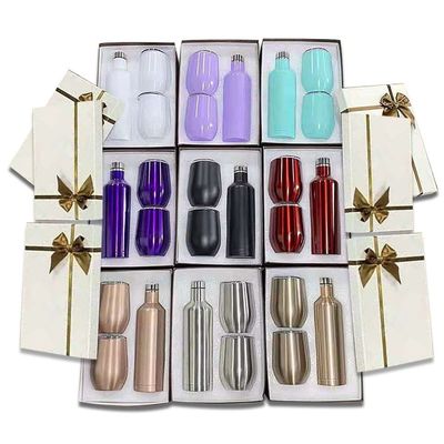 Conjunto de presente de taça de vinho 500 ml 12 onças caixa sem haste de aço inoxidável isolada sublimação