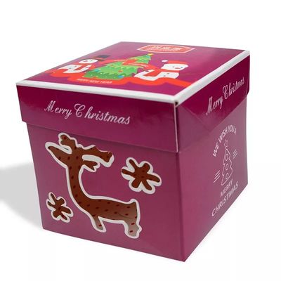 CMYK deslocou caixas de presente imprimindo do cartão do Natal 6 x 3,5 x 3,5 polegadas