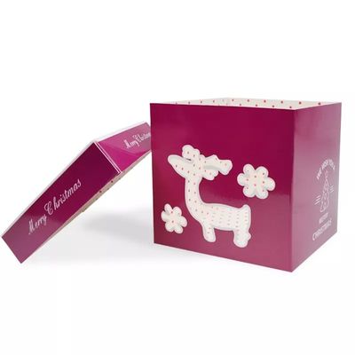 CMYK deslocou caixas de presente imprimindo do cartão do Natal 6 x 3,5 x 3,5 polegadas