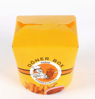 O alimento para viagem personalizado no espeto da caixa CMYK do empacotamento de alimento do macarronete encaixota descartável