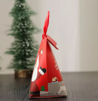 caixa de papel Santa Claus Printing dos doces do presente do Natal de 6*6*10cm