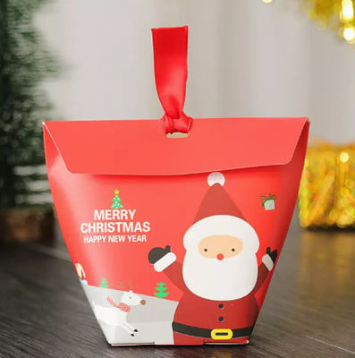 caixa de papel Santa Claus Printing dos doces do presente do Natal de 6*6*10cm