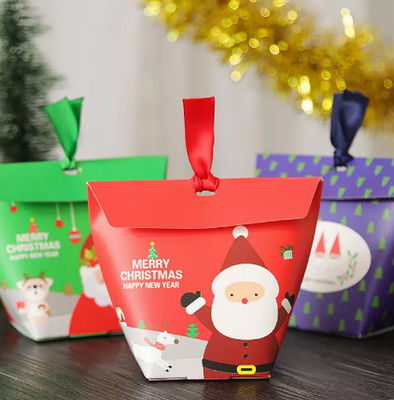 caixa de papel Santa Claus Printing dos doces do presente do Natal de 6*6*10cm