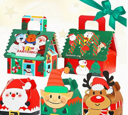 Gravure que imprime a caixa do ornamento do Natal das caixas de presente de cartão 12*10cm do Natal